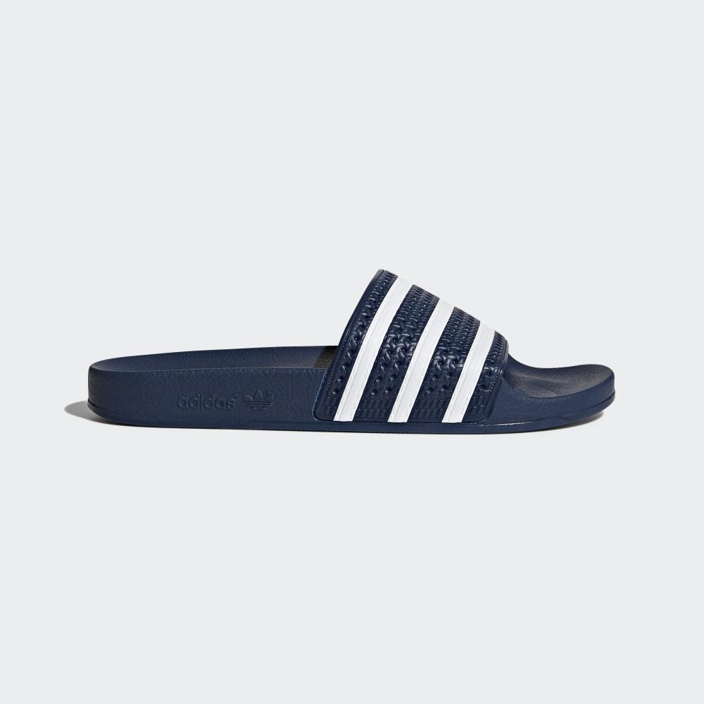 Adidas Men's Adilette Slides Blue/White Ireland 288022